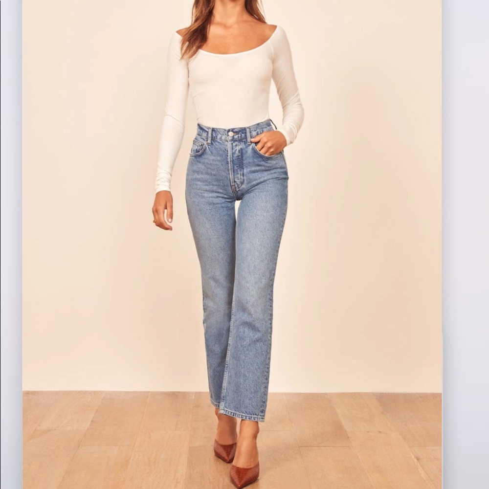 Reformation Cynthia High Rise Straight Jeans 24
